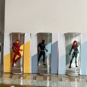 Marvel Superhero Shot Glass Set - Red, Black, Blue